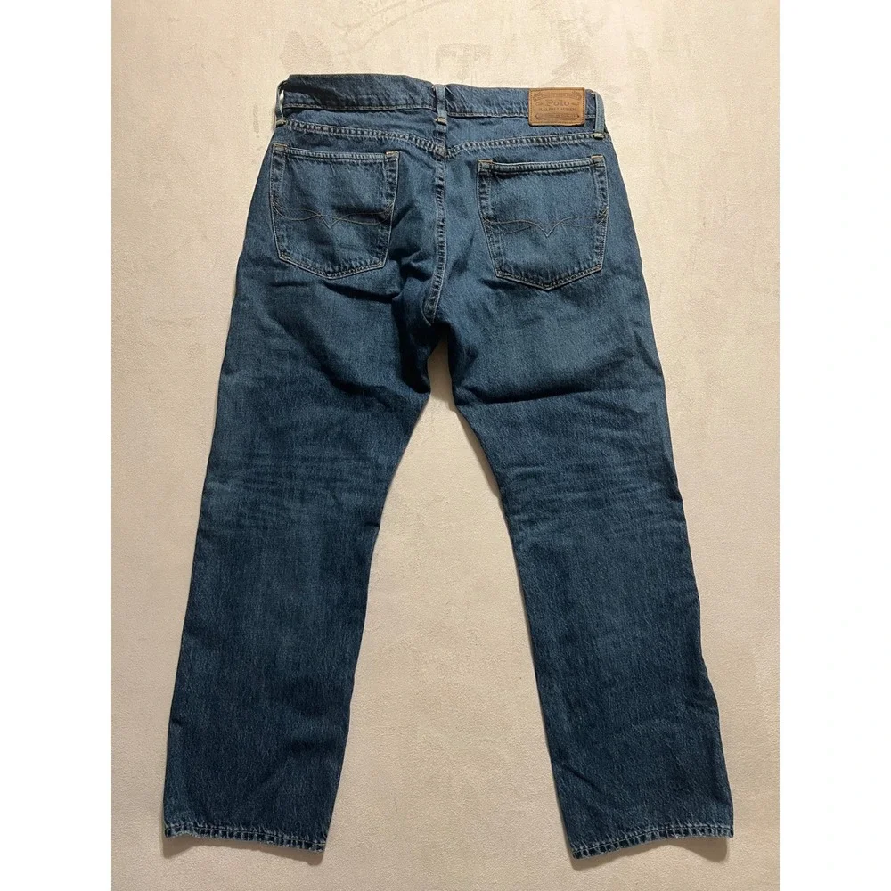 Polo Ralph Lauren Classic Fit Mens Blue Denim Button Fly Jeans 33x30